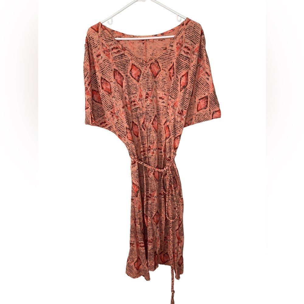 Fresh Produce Bright Coral Geometric Dress